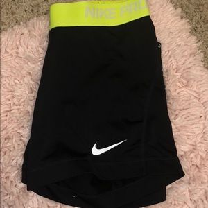 Black Nike Pro with Neon yellow band